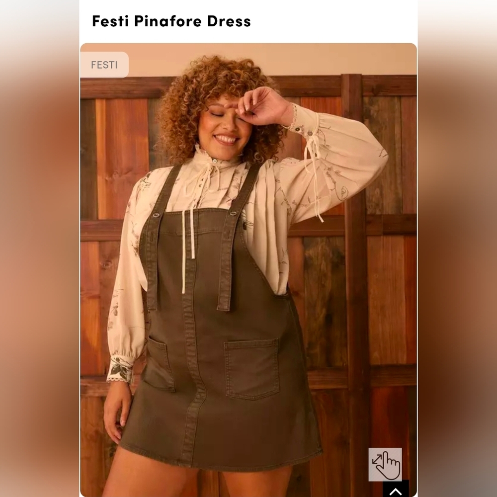 Torrid Olive Green Pinafore Dress